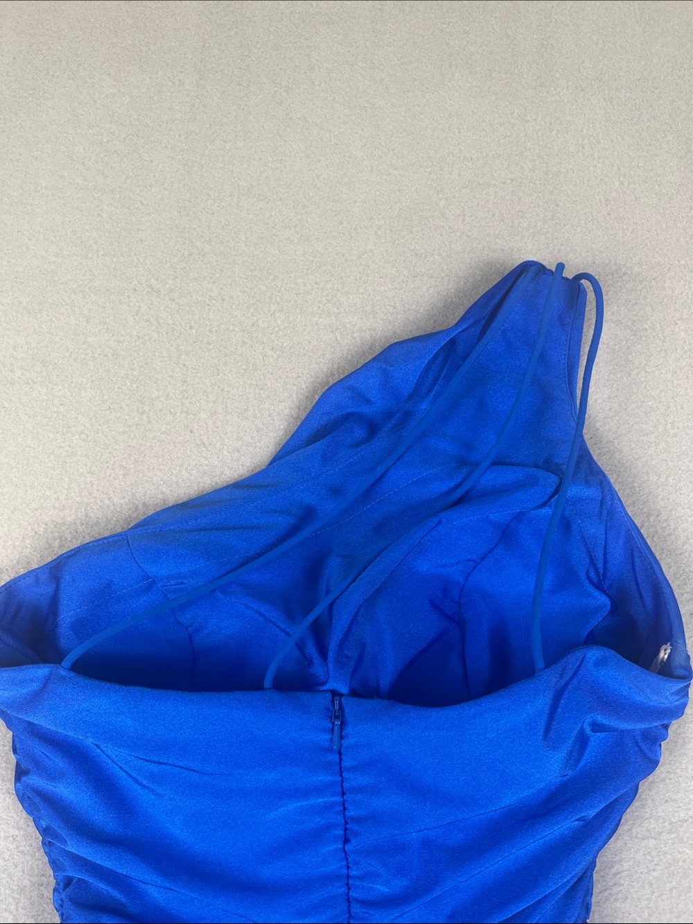 Sherri Hill Cobalt Blue One Shoulder party dress (Flawed)
Size: 2 - Picture 8 of 10